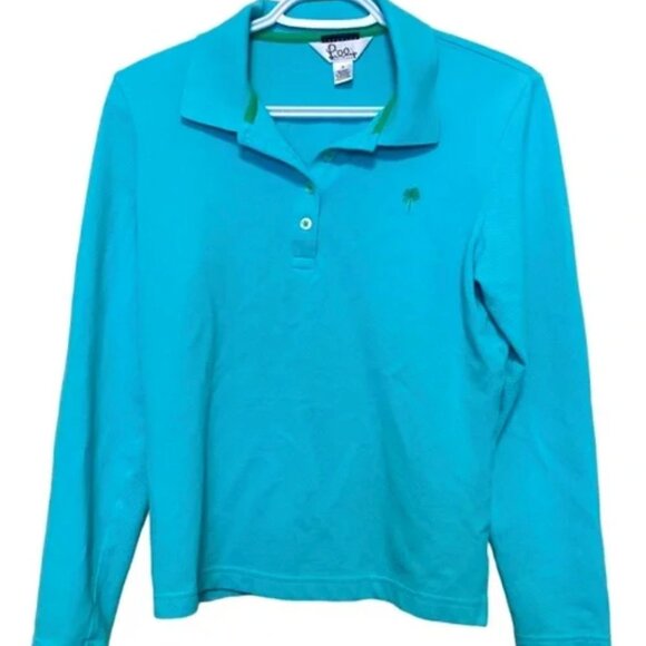 Lilly Pulitzer Golf Outdoor Long Sleeve Waffle Knit Midweight Cotton Spandex M - Picture 1 of 6